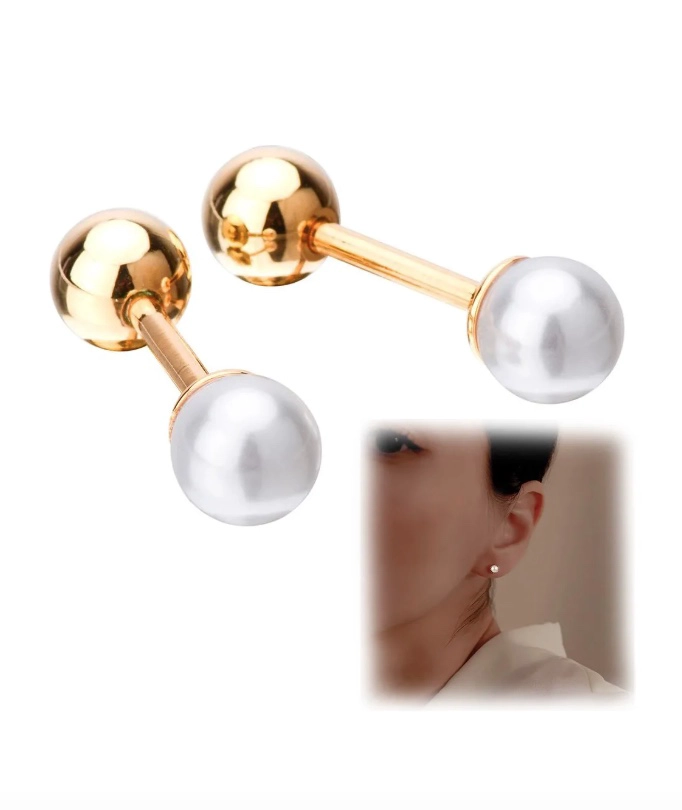 AROS (18K) PARA BEBE ATORNILLADOS DORADO - 1