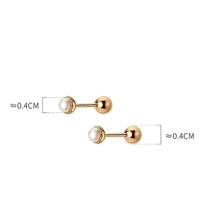 AROS (18K) PARA BEBE ATORNILLADOS DORADO - 2