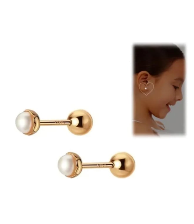 AROS (18K) PARA BEBE ATORNILLADOS DORADO - 2