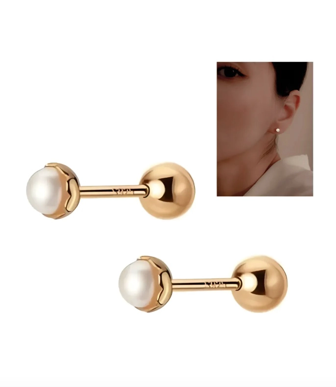 AROS (18K) PARA BEBE ATORNILLADOS DORADO - 3