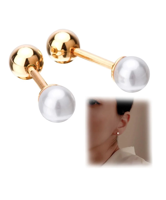 AROS (18K) PARA BEBE ATORNILLADOS DORADO - 2