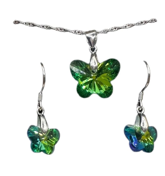 CONJUNTO COLLAR Y AROS PLATA - 1