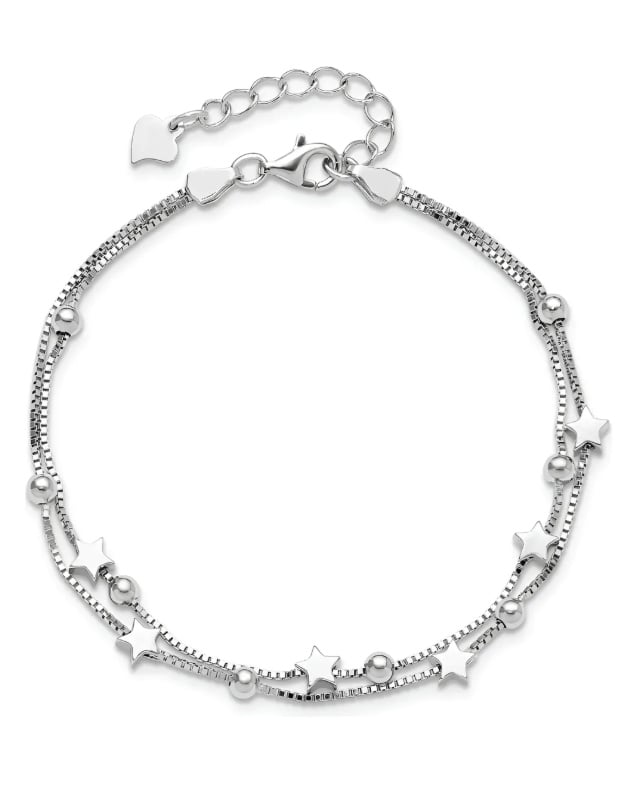 PULSERA ESTRELLAS Y ESFERAS DE PLATA - 1