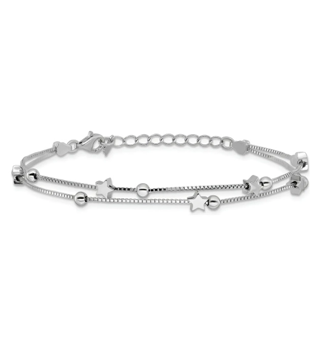 PULSERA ESTRELLAS Y ESFERAS DE PLATA - 4