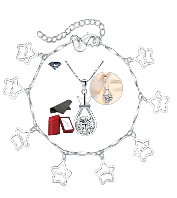 CONJUNTO COLLAR PULSERA PLATA - 1