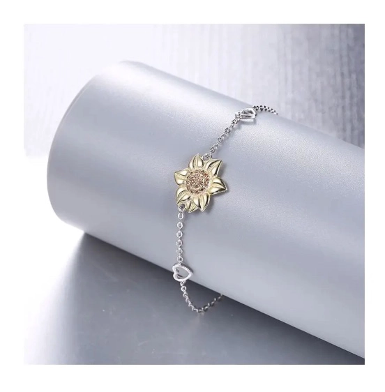 Pulsera Plata Esterlina Flor - 2