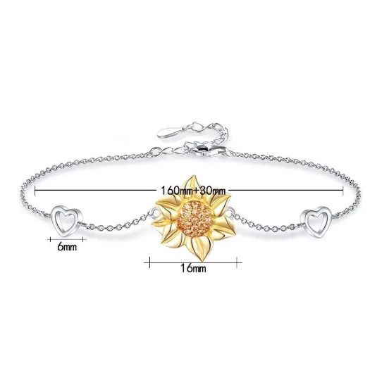 Pulsera Plata Esterlina Flor - 4