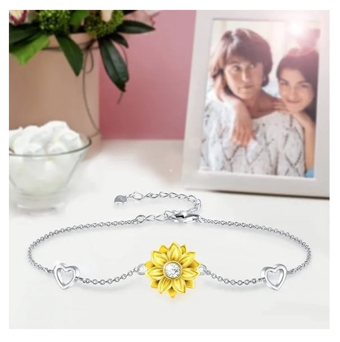 Pulsera Plata Esterlina Flor - 5