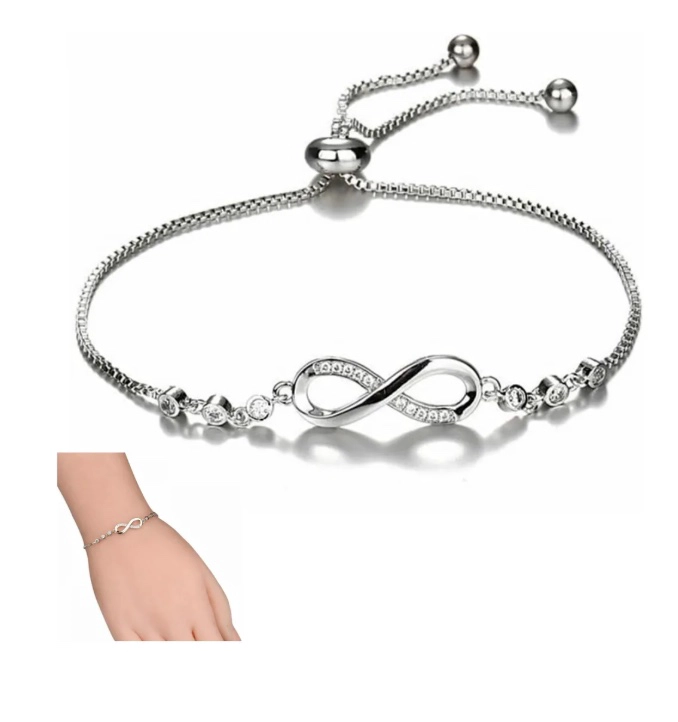 PULSERA INFINITO AJUSTABLE DE PLATA - 1