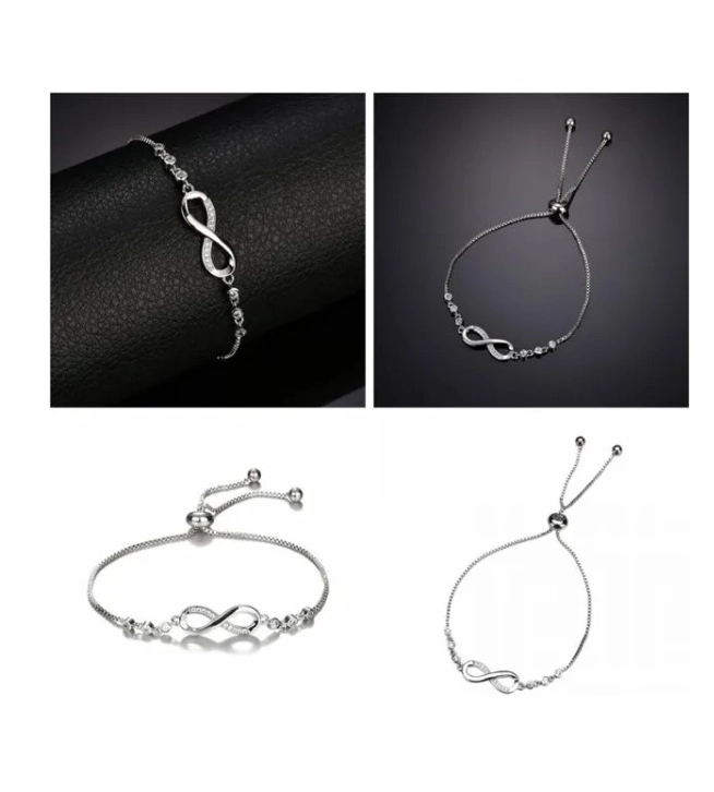 PULSERA INFINITO AJUSTABLE DE PLATA - 4