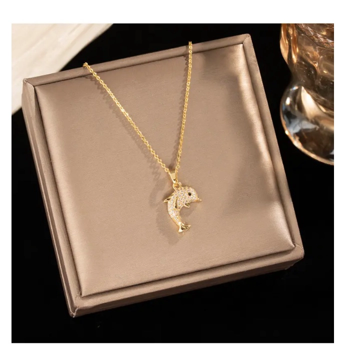 COLLAR COLGANTE DELFIN CRISTALES - 5