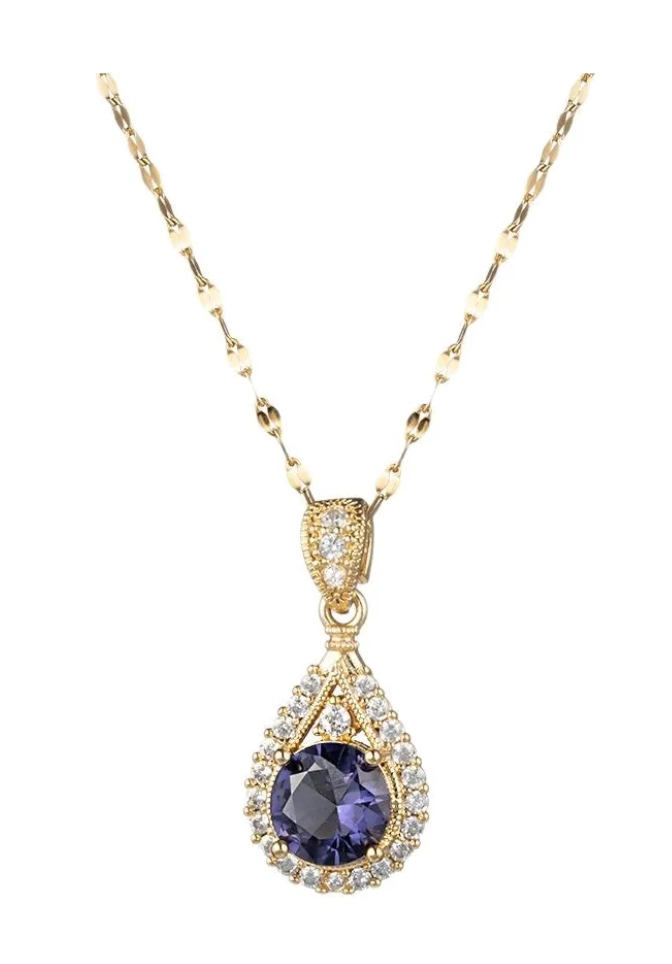 COLLAR GOTA ESPLENDOR PURPURA GALVANIZADO - 1