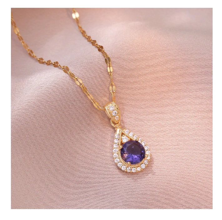 COLLAR GOTA ESPLENDOR PURPURA GALVANIZADO - 2