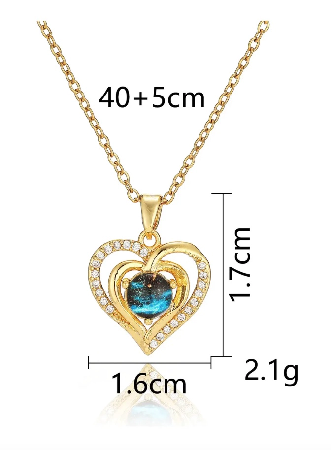 COLLAR CORAZON GALAXIA GALVANIZADO - 2