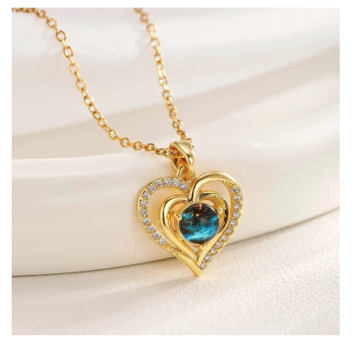 COLLAR CORAZON GALAXIA GALVANIZADO - 5