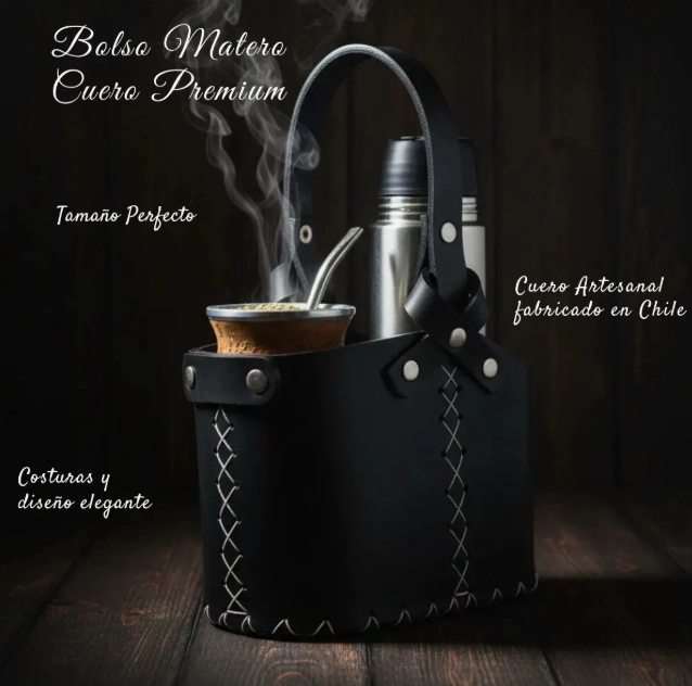 BOLSO MATERO CUERO PORTA YERBA MATE - 3