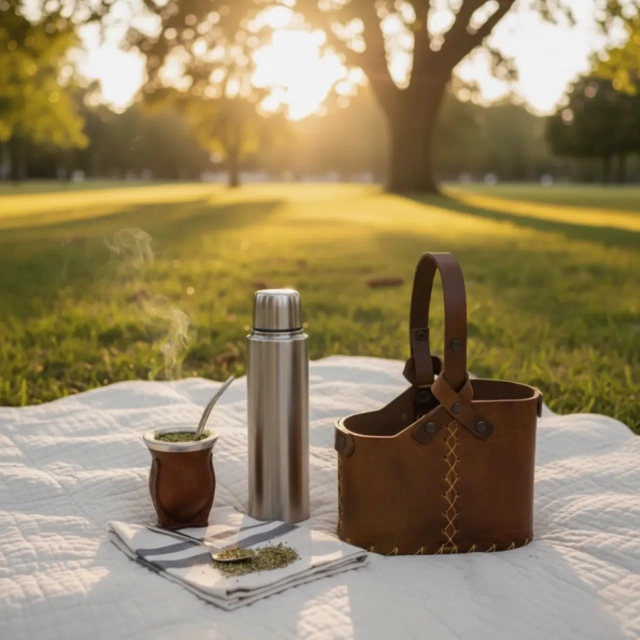BOLSO MATERO CUERO PORTA YERBA MATE - 5