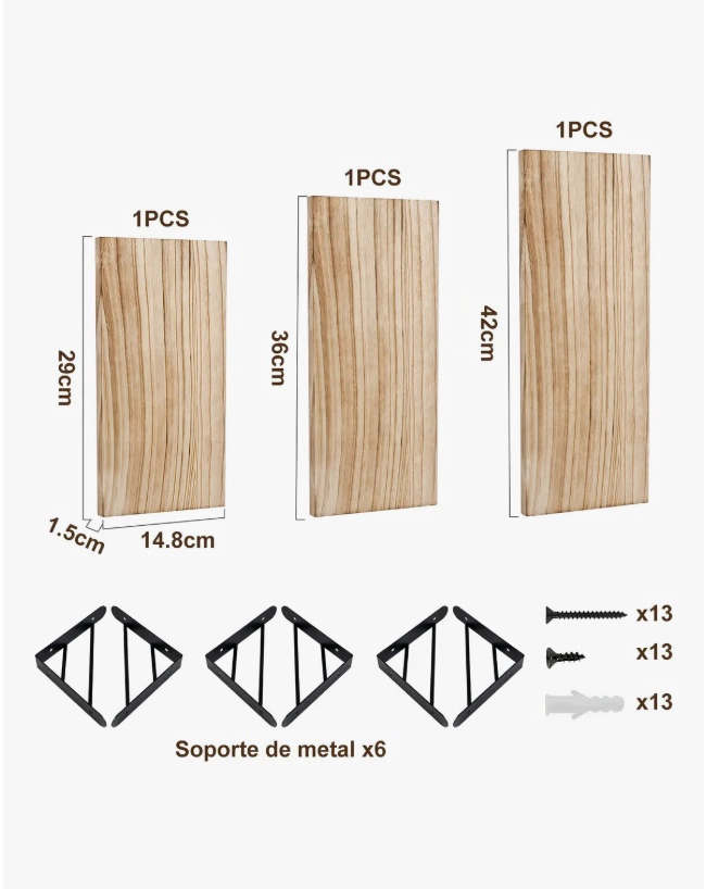 REPISAS FLOTANTES DE MADERA MULTIPROPOSITO - 2