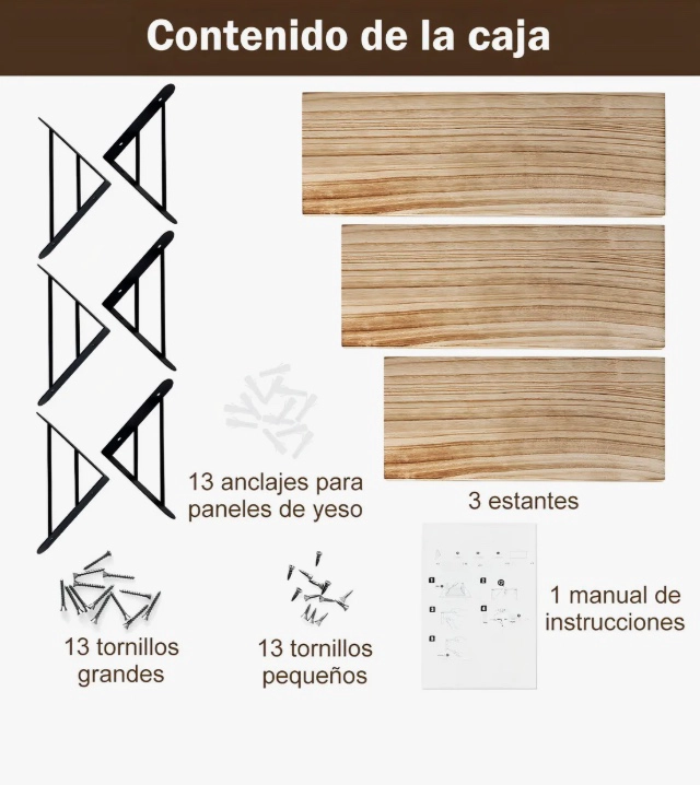 REPISAS FLOTANTES DE MADERA MULTIPROPOSITO - 3