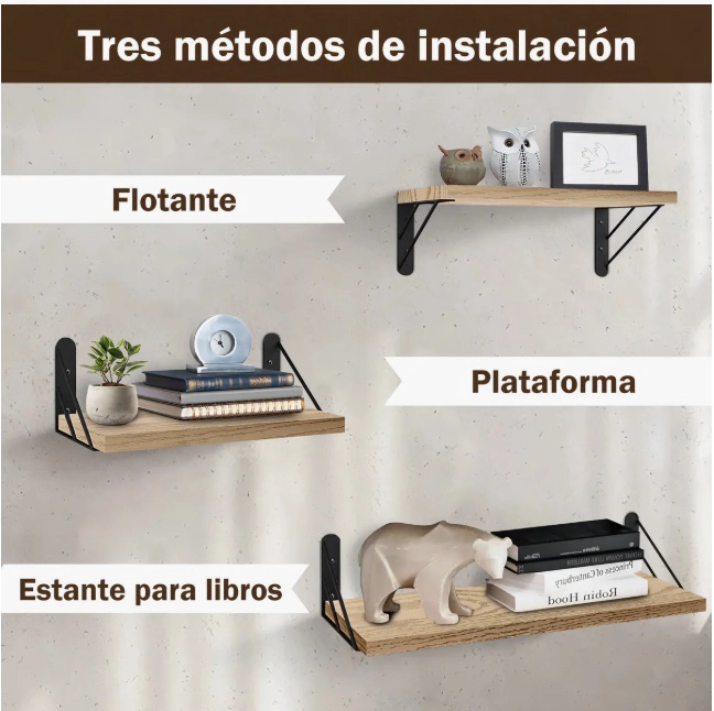REPISAS FLOTANTES DE MADERA MULTIPROPOSITO - 5