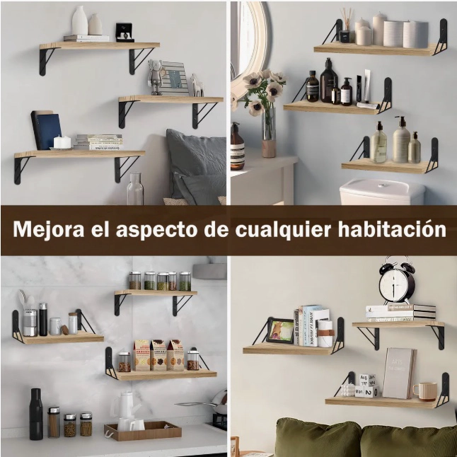 REPISAS FLOTANTES DE MADERA MULTIPROPOSITO - 6