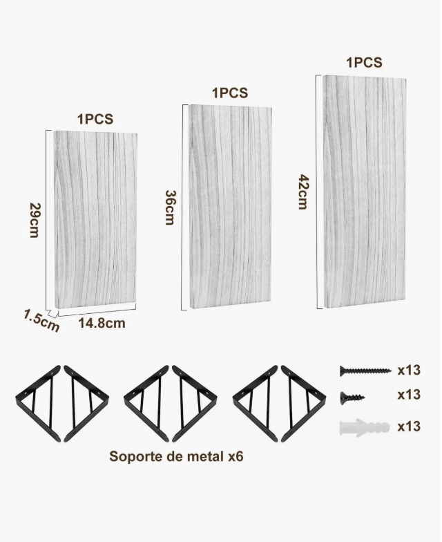 REPISAS FLOTANTES DE MADERA MULTIPROPOSITO - 3