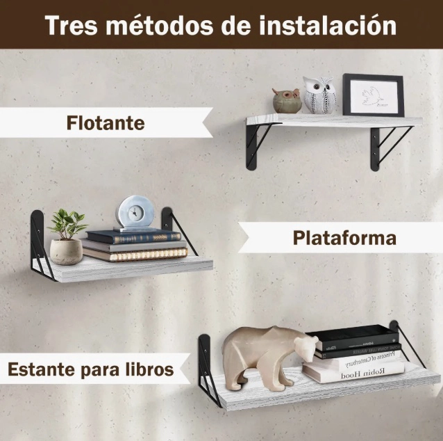 REPISAS FLOTANTES DE MADERA MULTIPROPOSITO - 6