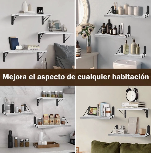 REPISAS FLOTANTES DE MADERA MULTIPROPOSITO - 7
