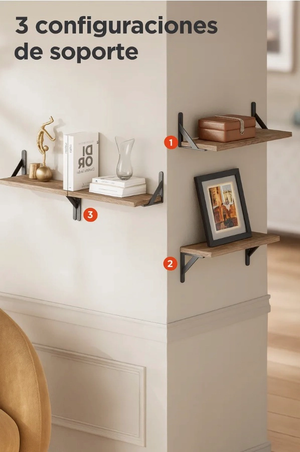 KIT X4 REPISAS FLOTANTES DE PARED - 2