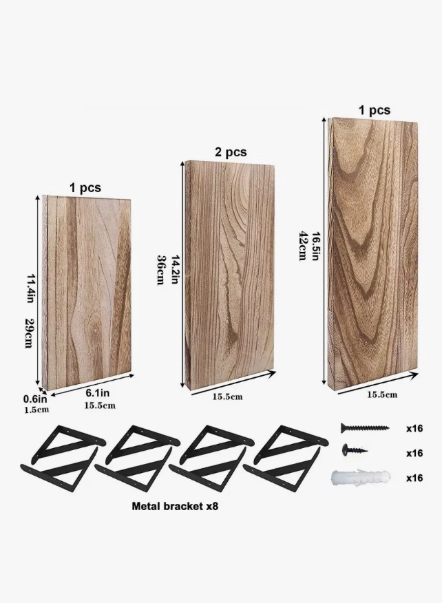 KIT X4 REPISAS FLOTANTES DE PARED - 7