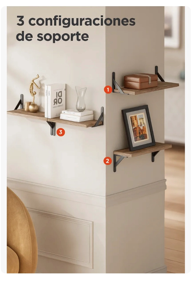 KIT X4 REPISAS FLOTANTES DE PARED - 2