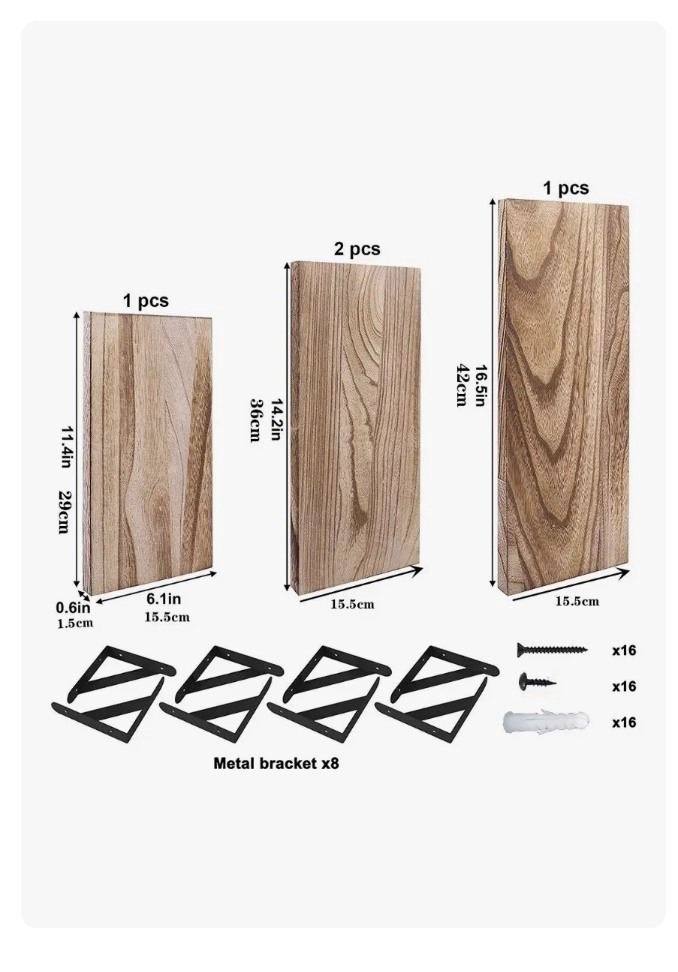 KIT X4 REPISAS FLOTANTES DE PARED - 6