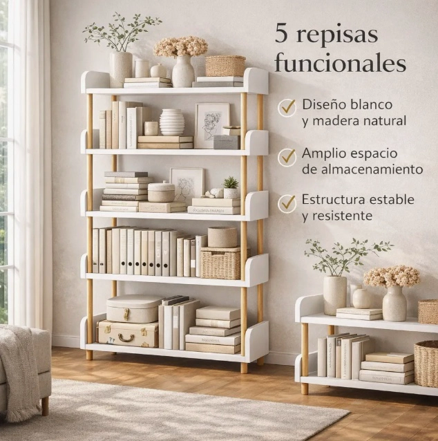 LIBRERO BIBLIOTECA 5 NIVELES - 3