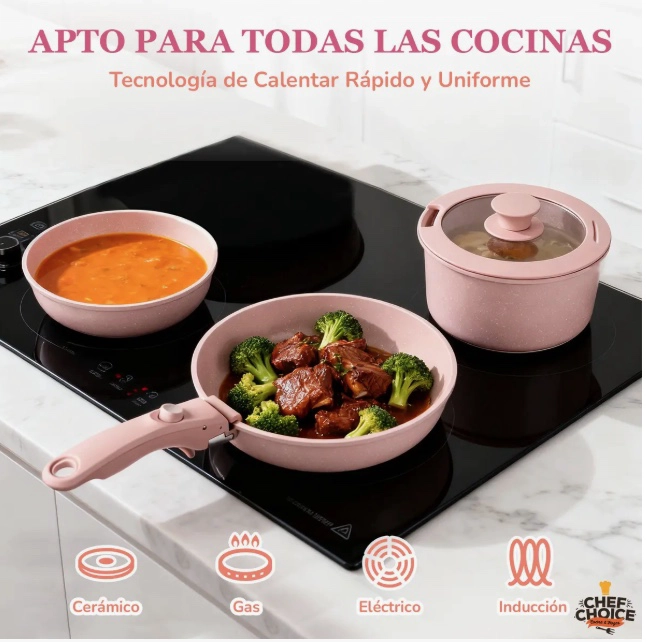 BATERIA COCINA ANTIADHERENTE 5PCS - 5