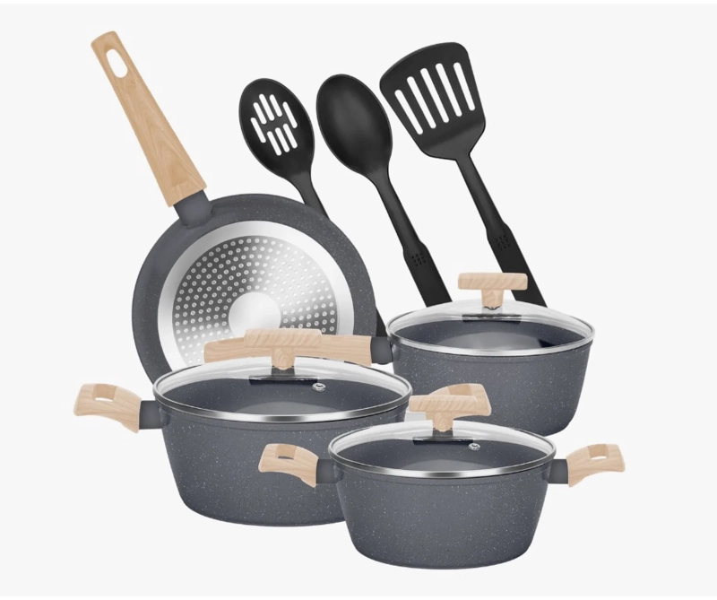 JUEGO BATERIA COCINA GRANITO ANTIADHERENTE - 1