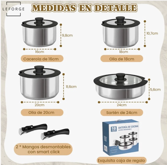 BATERIA DE COCINA 10 PIEZAS - 2