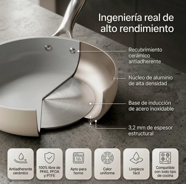BATERIA DE COCINA CERAMICA ANTIADHERENTE - 3