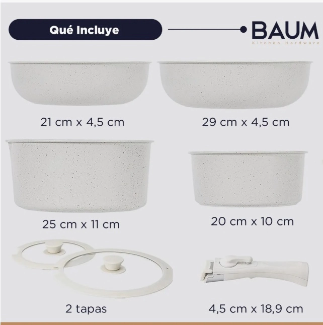 BATERIA COCINA 6 PIEZAS ANTIADHERENTE - 6
