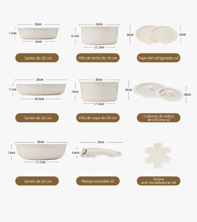 BATERIA DE COCINA SARTEN ANTIADHERENTE - 2