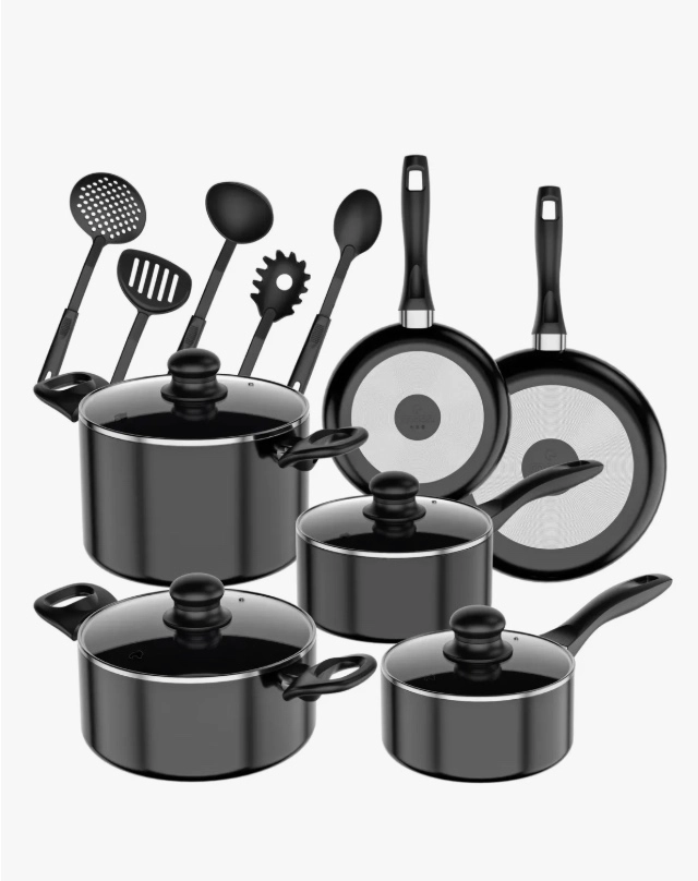 BATERIA DE COCINA 15 PZS ALUMINIO ANTIADHERENTE - 1