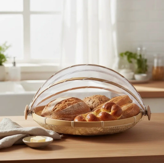 PANERA CON TAPA DE TUL PARA SERVIR - 2