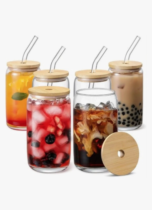 SET 6 VASOS LATA VIDRIO 600ML - 1