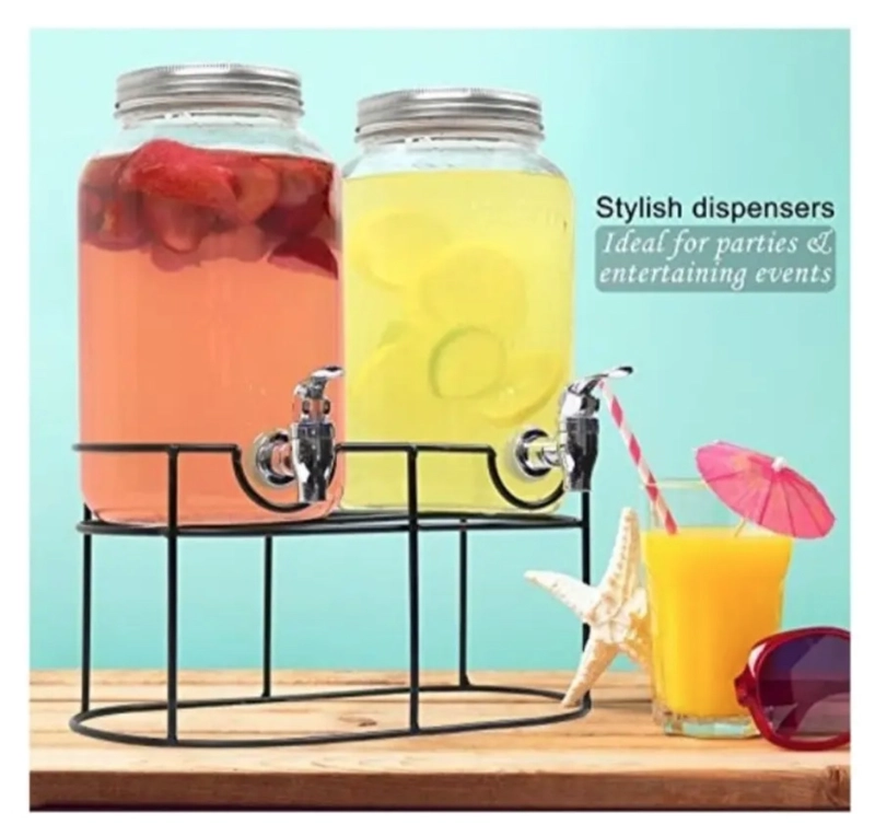 DISPENSADOR DE BEBIDAS DE VIDRIO DOBLE GALON - 2
