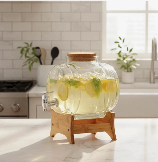 DISPENSADOR VIDRIO BAMBU 5.5 L - 1