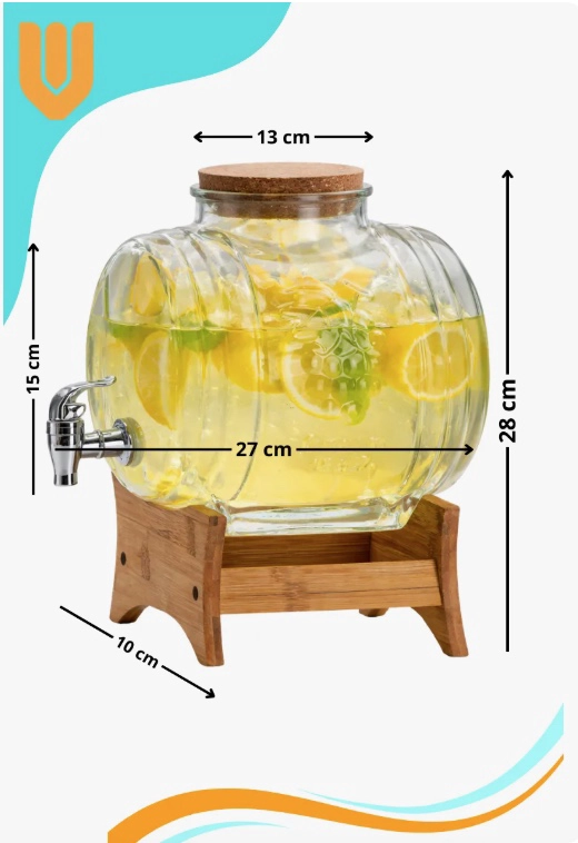 DISPENSADOR VIDRIO BAMBU 5.5 L - 2