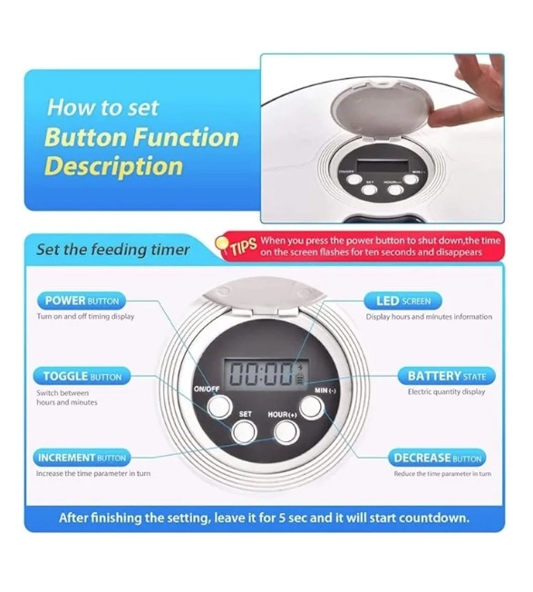 DISPENSADOR DE ALIMENTOS AUTOMATICO PARA PERROS Y GATOS - 2