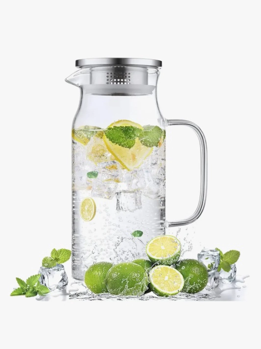 JARRA DE VIDRIO CON TAPA Y BOQUILLA 1000ML - 1