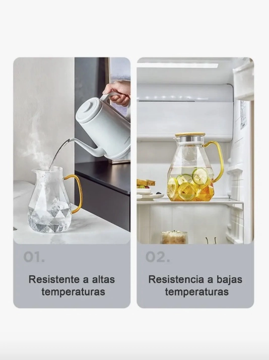 INCREIBLE JARRA DE TE  + 4 TAZAS DE CRISTAL - 2