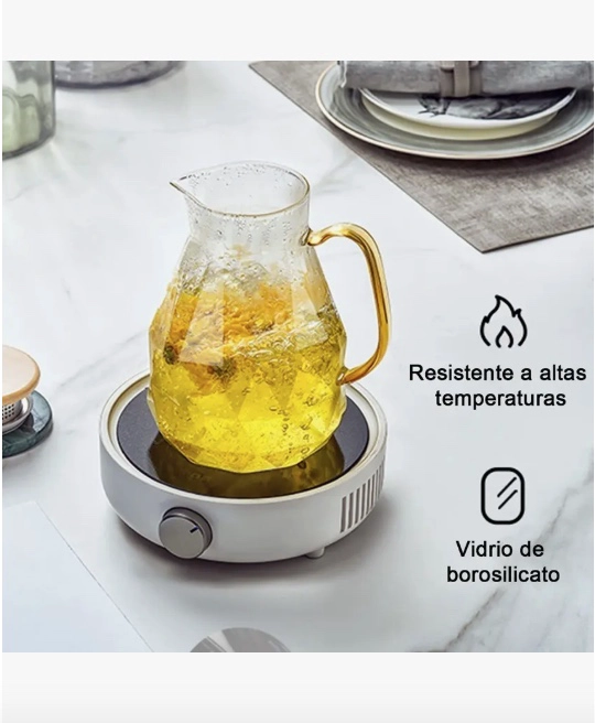 INCREIBLE JARRA DE TE  + 4 TAZAS DE CRISTAL - 4