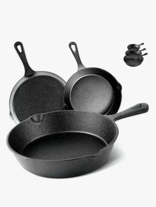 SET DE 3 SARTENES HIERRO FUNDIDO - 1